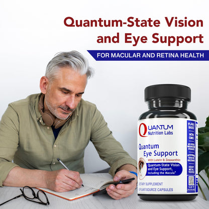 Quantum Nutrition Labs Eye Support - Eye Health Vitamins with Lutein & Zeaxanthin - 60 Vegetarian Capsules