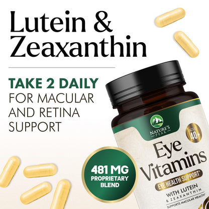 Eye Vitamins & Mineral Supplement – Lutein, Zeaxanthin, Zinc (120 Capsules)