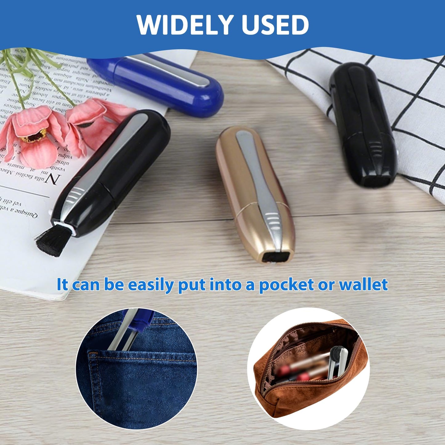 3-Pcs Portable Microfiber Eyeglass Cleaner – Compact Lens Cleaner with Carbon Microfiber Technology (Black, Blue & Gold)