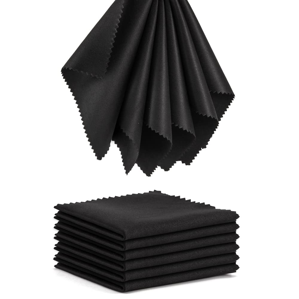 Eyeglass Cleaning Cloth 12 Pack – Microfiber Lens Wipes (5x6 in, 296GSM, Black)