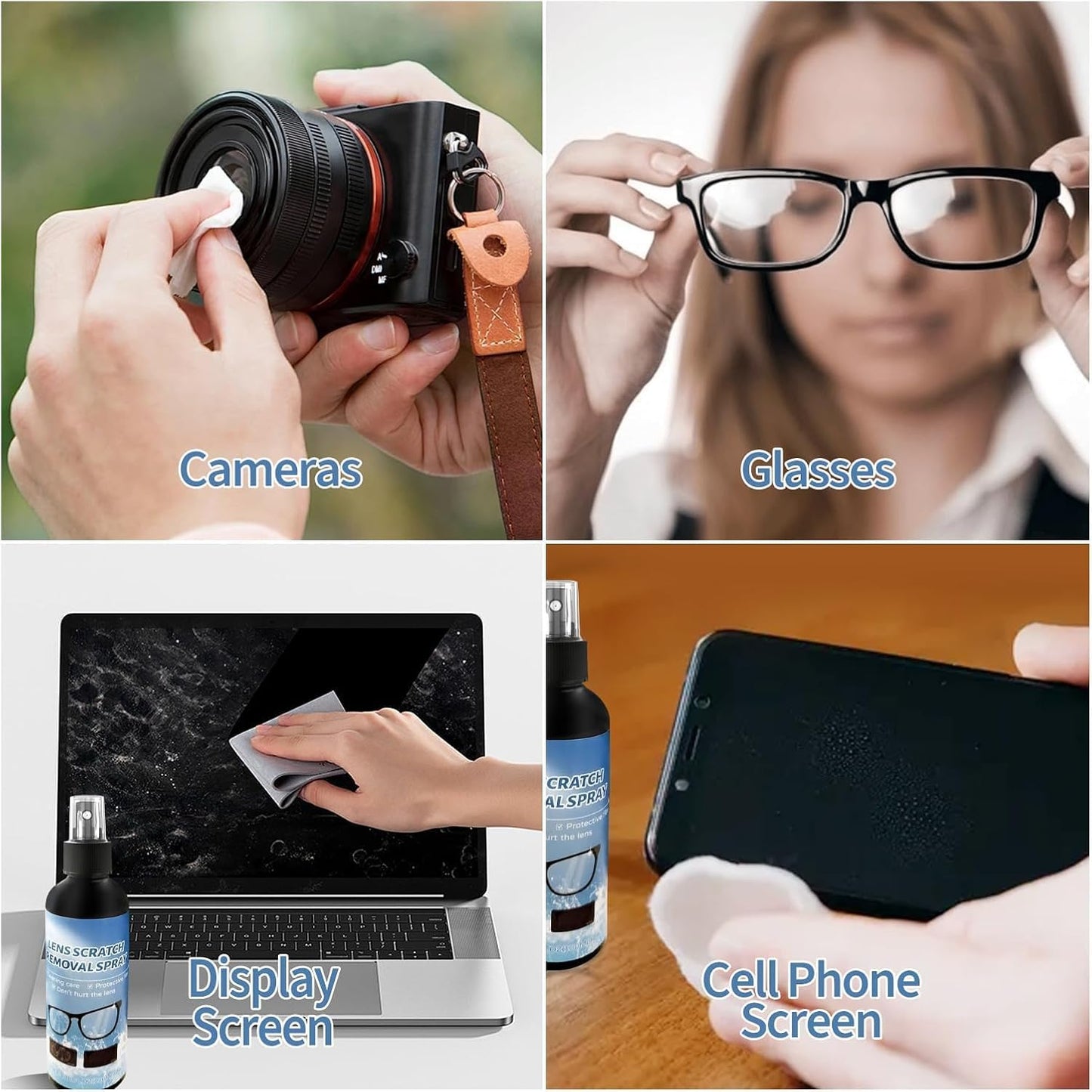 2PCs Lens Scratch Remover for Eyeglasses - Scratch Removal Spray