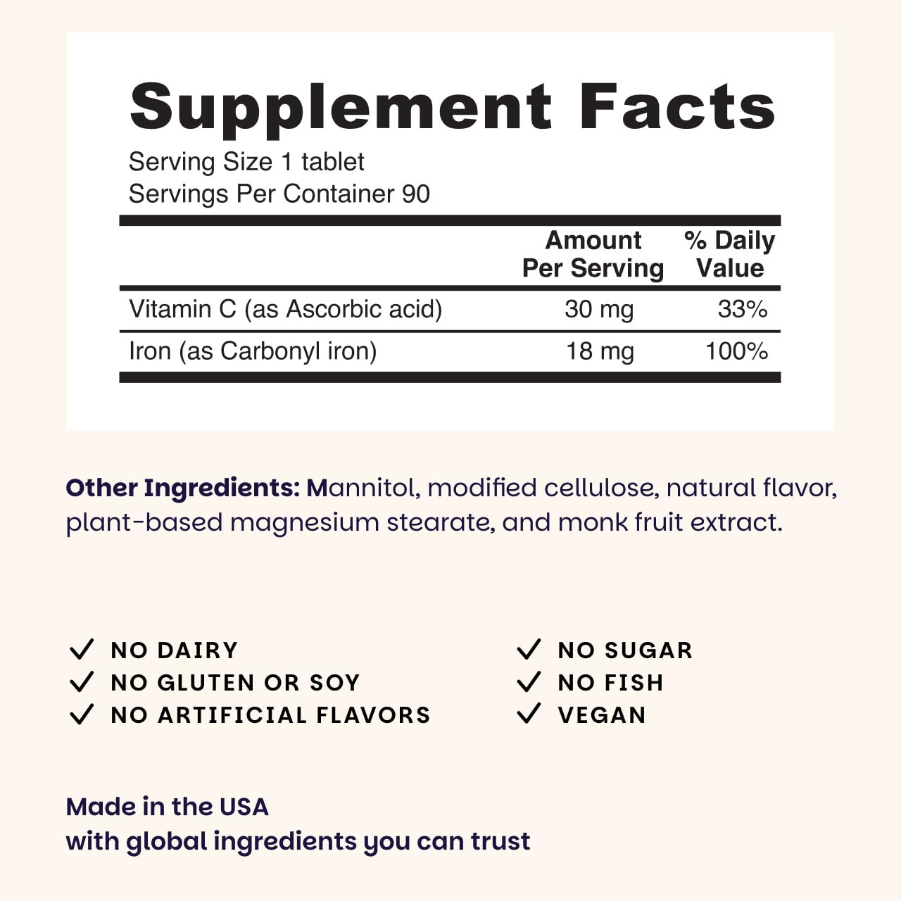 EZ Melts Dissolvable Iron 18 mg | Sugar-Free, 3-Month Supply (180 Count, Pack of 2)