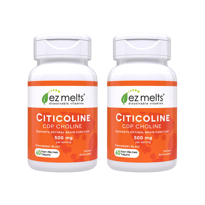 EZ Melts Dissolvable Citicoline 250 mg – Sugar-Free, 2-Month Supply (2 Pack)