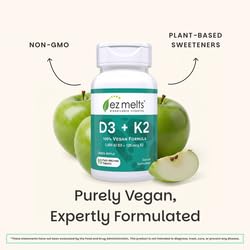 EZ Melts D3 K2 5000 IU – Sugar-Free, Dissolvable Vitamin for Bone & Joint Support | 2-Pack
