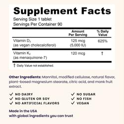 EZ Melts D3 K2 5000 IU – Sugar-Free, Dissolvable Vitamin for Bone & Joint Support | 2-Pack