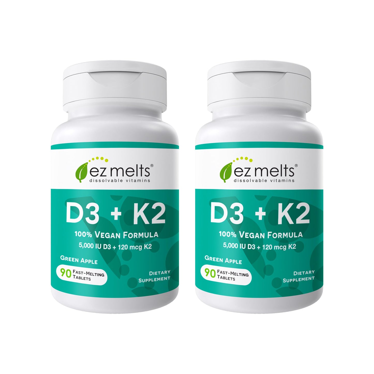 EZ Melts D3 K2 5000 IU – Sugar-Free, Dissolvable Vitamin for Bone & Joint Support | 2-Pack