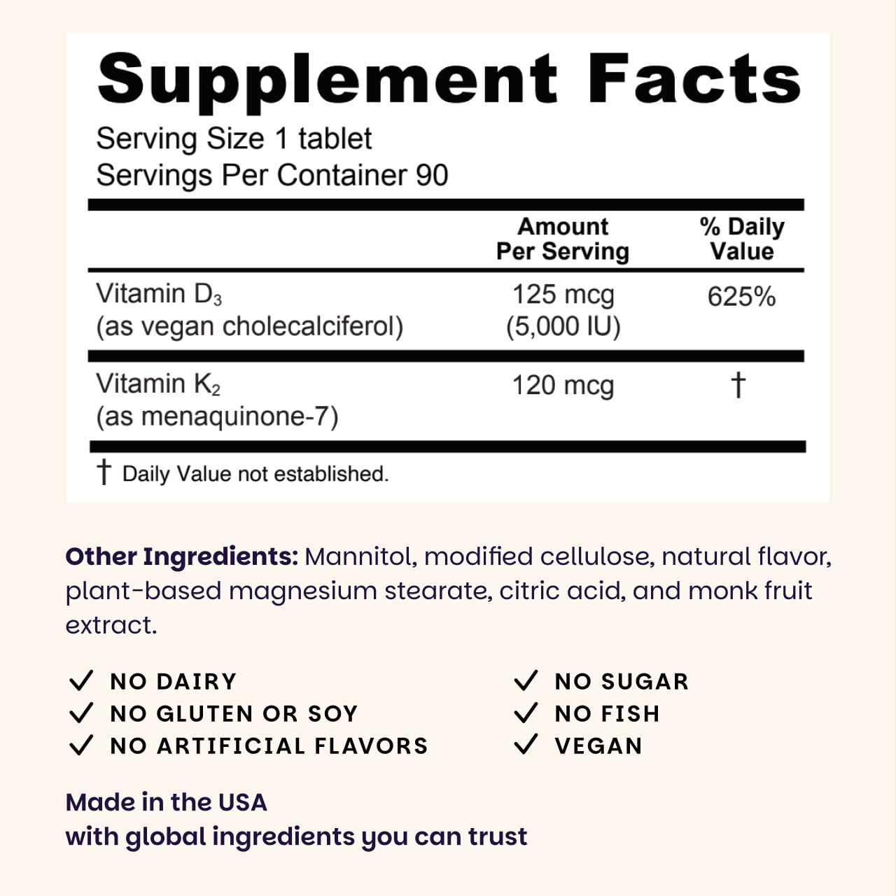 EZ Melts D3 K2 5000 IU – Sugar-Free, Dissolvable Vitamin for Bone & Joint Support | 2-Pack