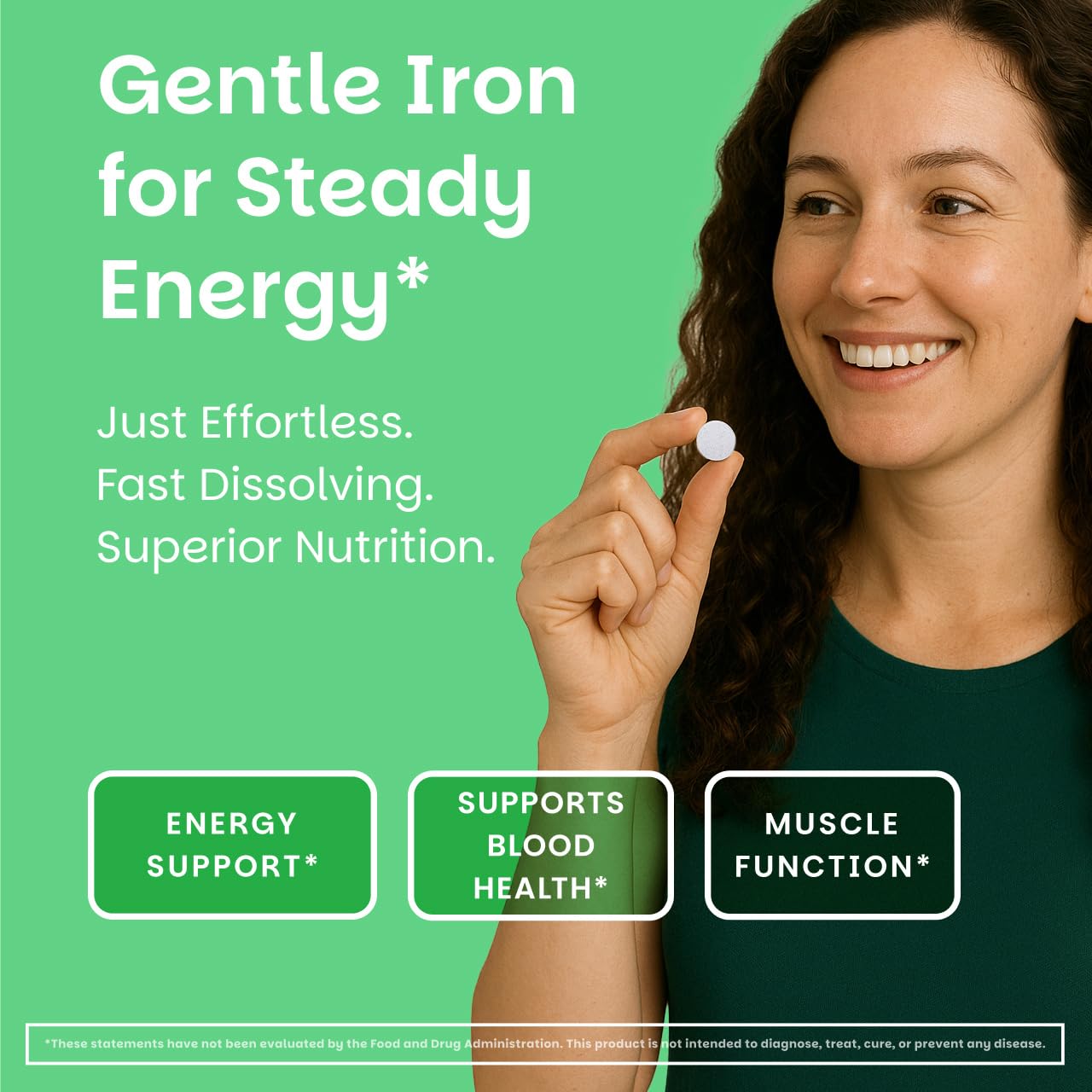 EZ Melts Dissolvable Iron 18 mg | Sugar-Free, 3-Month Supply (180 Count, Pack of 2)