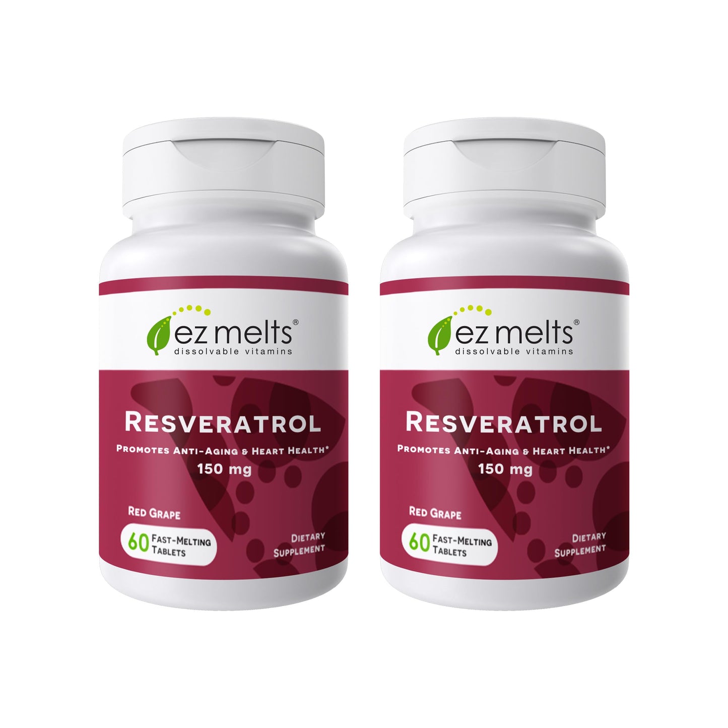 EZ Melts Dissolvable Resveratrol 150 mg – Sugar-Free, 2-Pack (1-Month Supply)