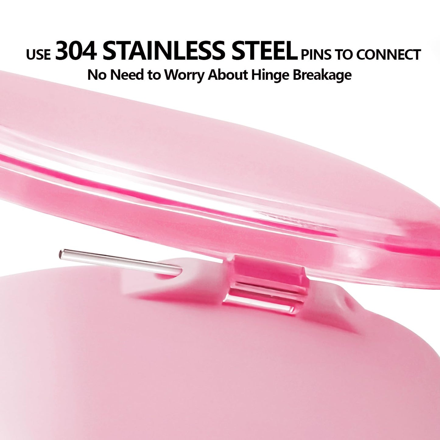 EZEELAI Partial Denture Case Leak Proof with Strainer Basket and Brush | Waterproof Denture Cup Retainer - Pink
