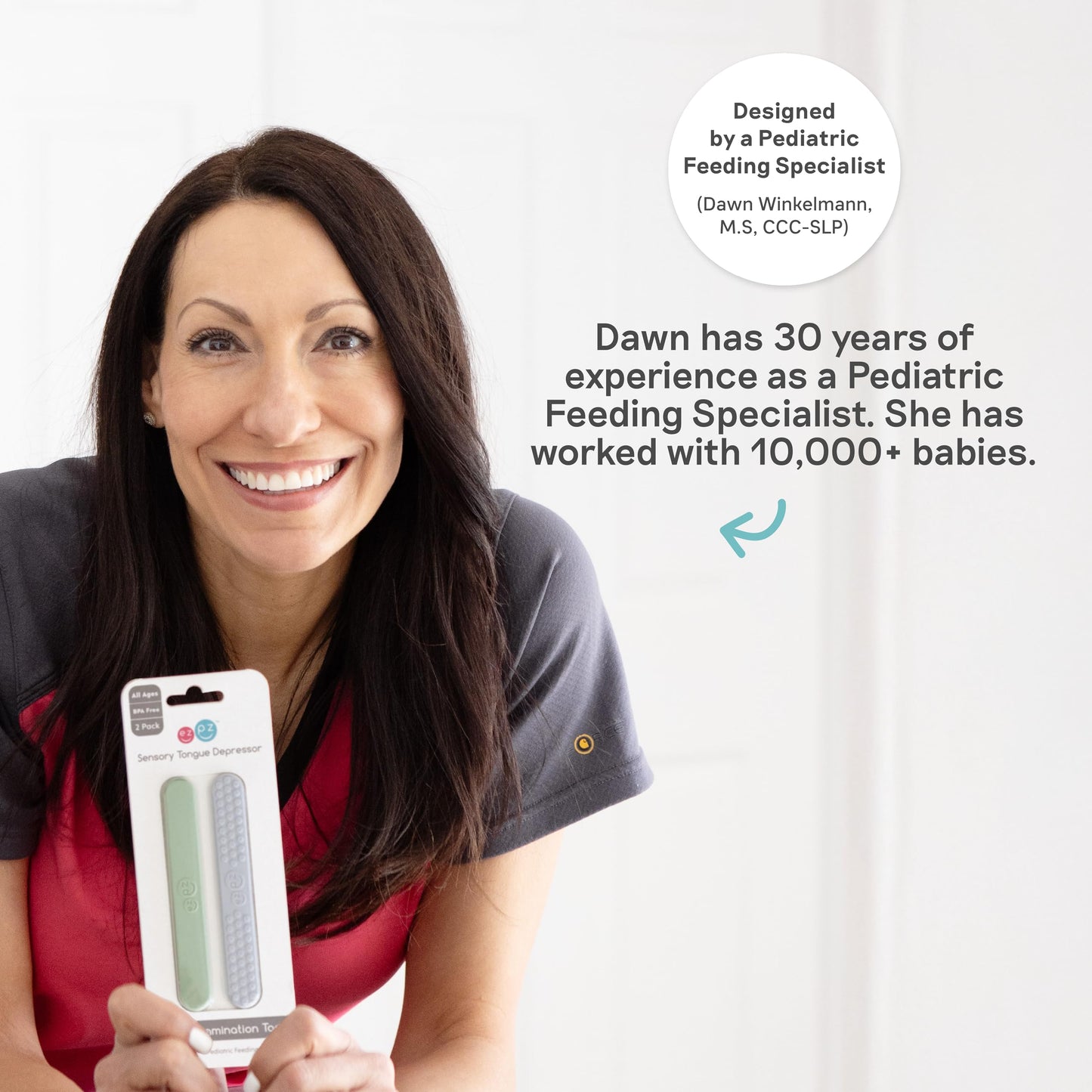 ezpz Baby-Led Toothbrush Pewter (3+ Months) - Silicone Infant Toothbrush