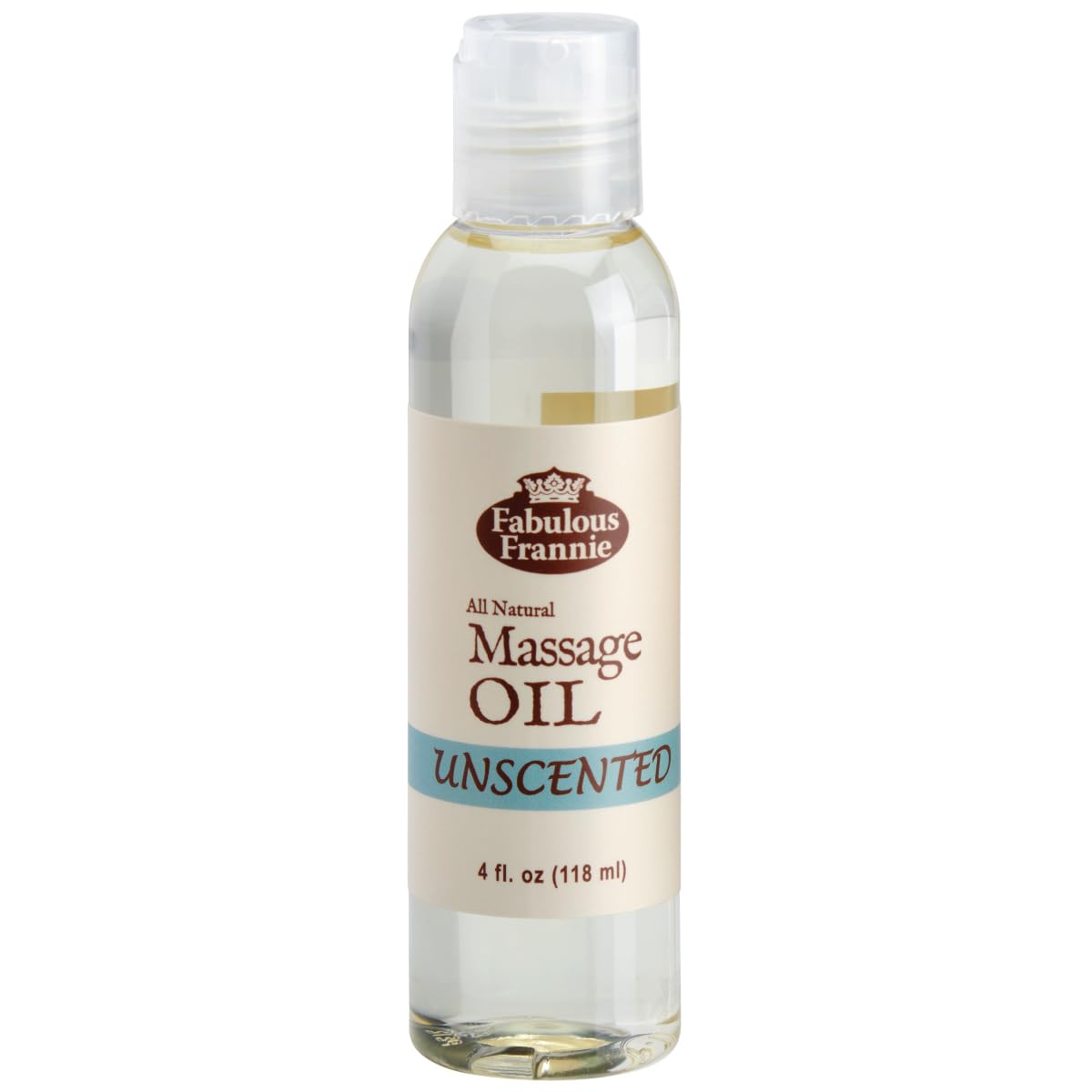 Fabulous Frannie Massage Oil Unscented - 4oz Natural Base Oil for Essential Oils or Massage (Safflower, Grapeseed, Sweet Almond) - Pack of 1