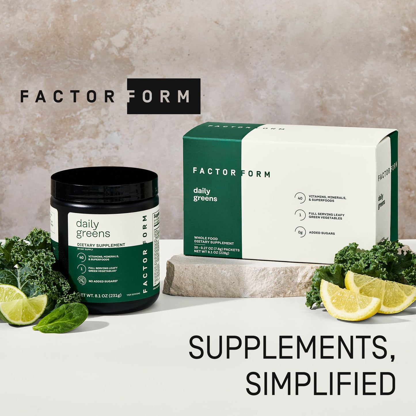 Factor Form Daily Greens Superfood Powder – Gut Health, Energy & Immunity | 30 Servings