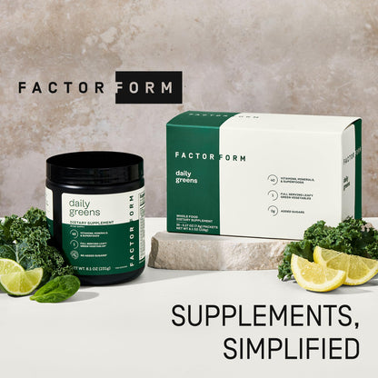 Factor Form Daily Greens Superfood Powder – Gut Health, Energy & Immunity | 30 Servings