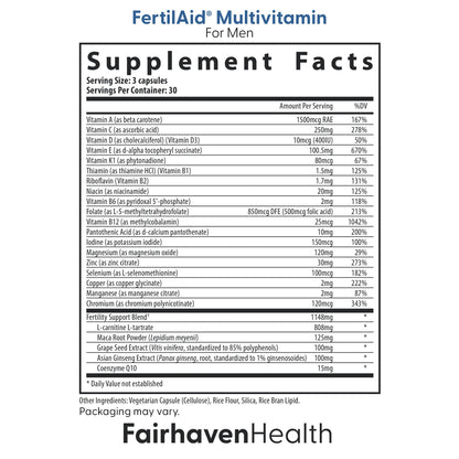 Fairhaven Health FertilAid for Men, MotilityBoost, and CountBoost Combo | Men’s Fertility Supplements