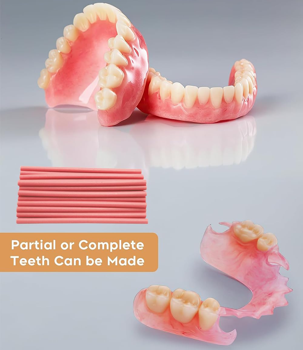 Fake Teeth Gum Material for Temporary Dentures - DIY Tooth Fix Kit (Light Pink)