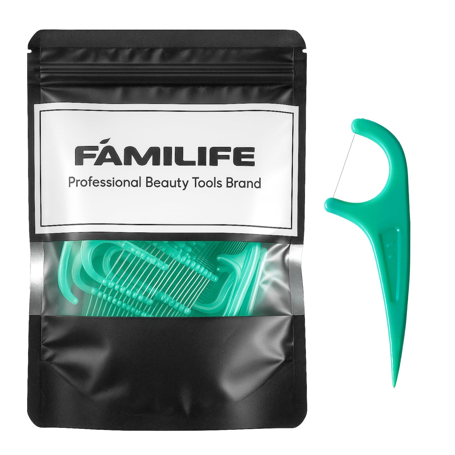 FAMILIFE Floss Picks 90 Count Mint – Dual-Head Dental Floss Picks for Adults & Kids