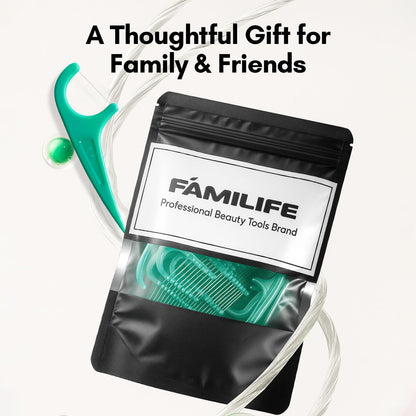 FAMILIFE Floss Picks 90 Count Mint – Dual-Head Dental Floss Picks for Adults & Kids