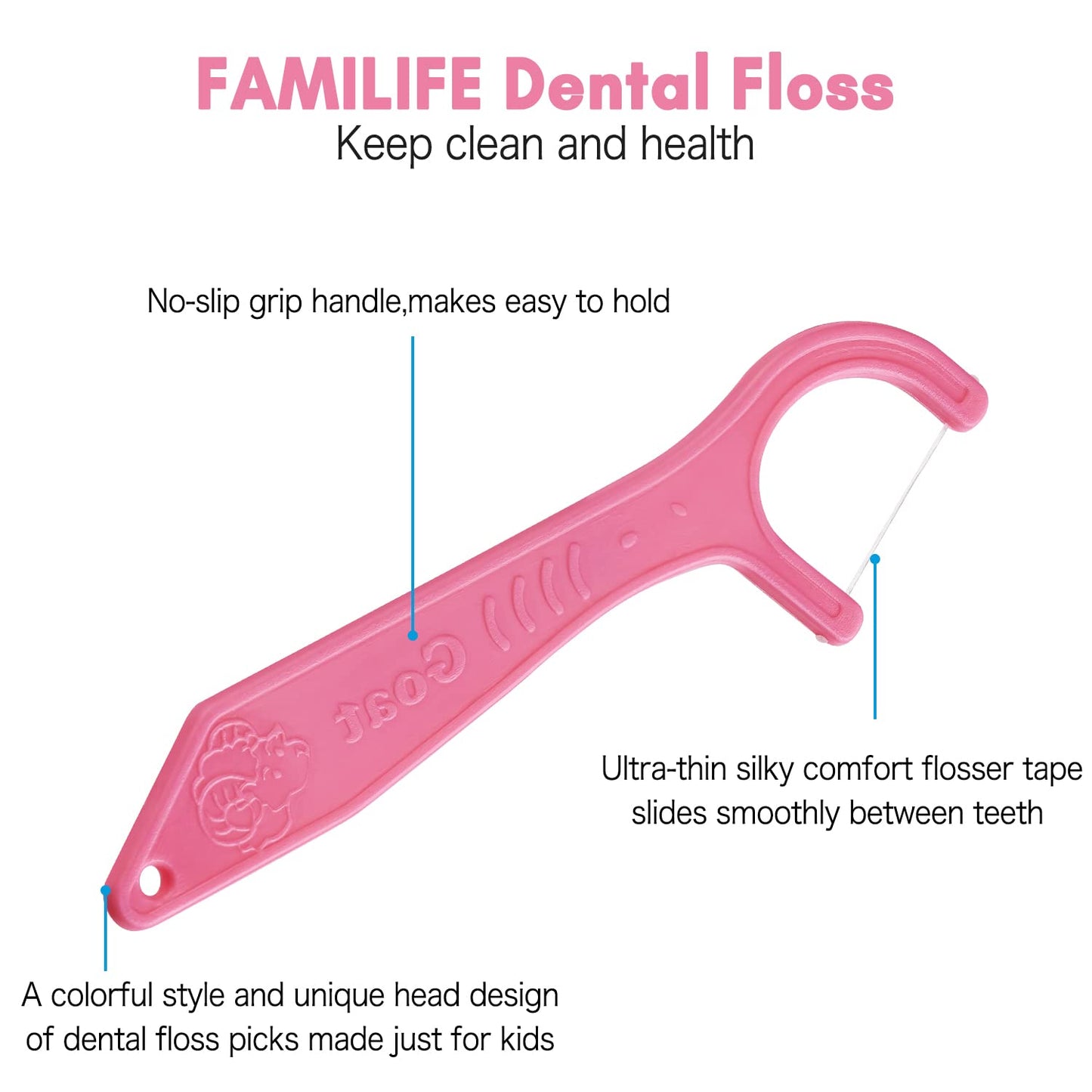 Dental Floss Picks for Kids by FAMILIFE | 200 Picks with Travel Case