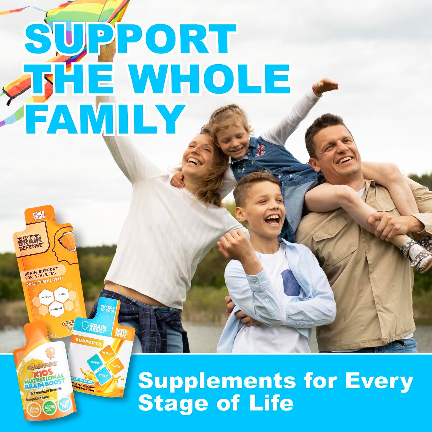 Cover Three Brain Assist - Liquid Brain Support for Focus & Memory