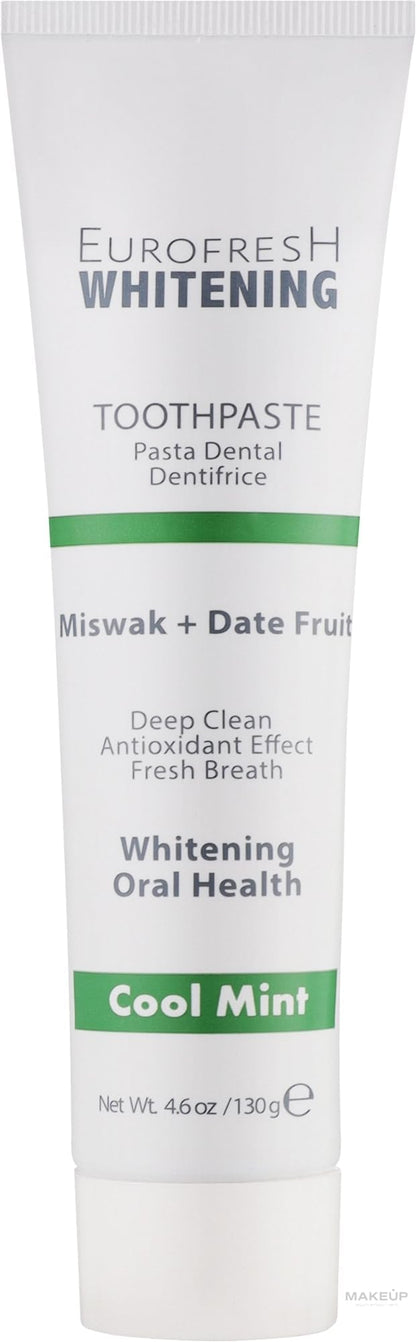 FARMASi EUROFRESH Whitening Toothpaste – Miswak & Date Fruit (4.6 oz)