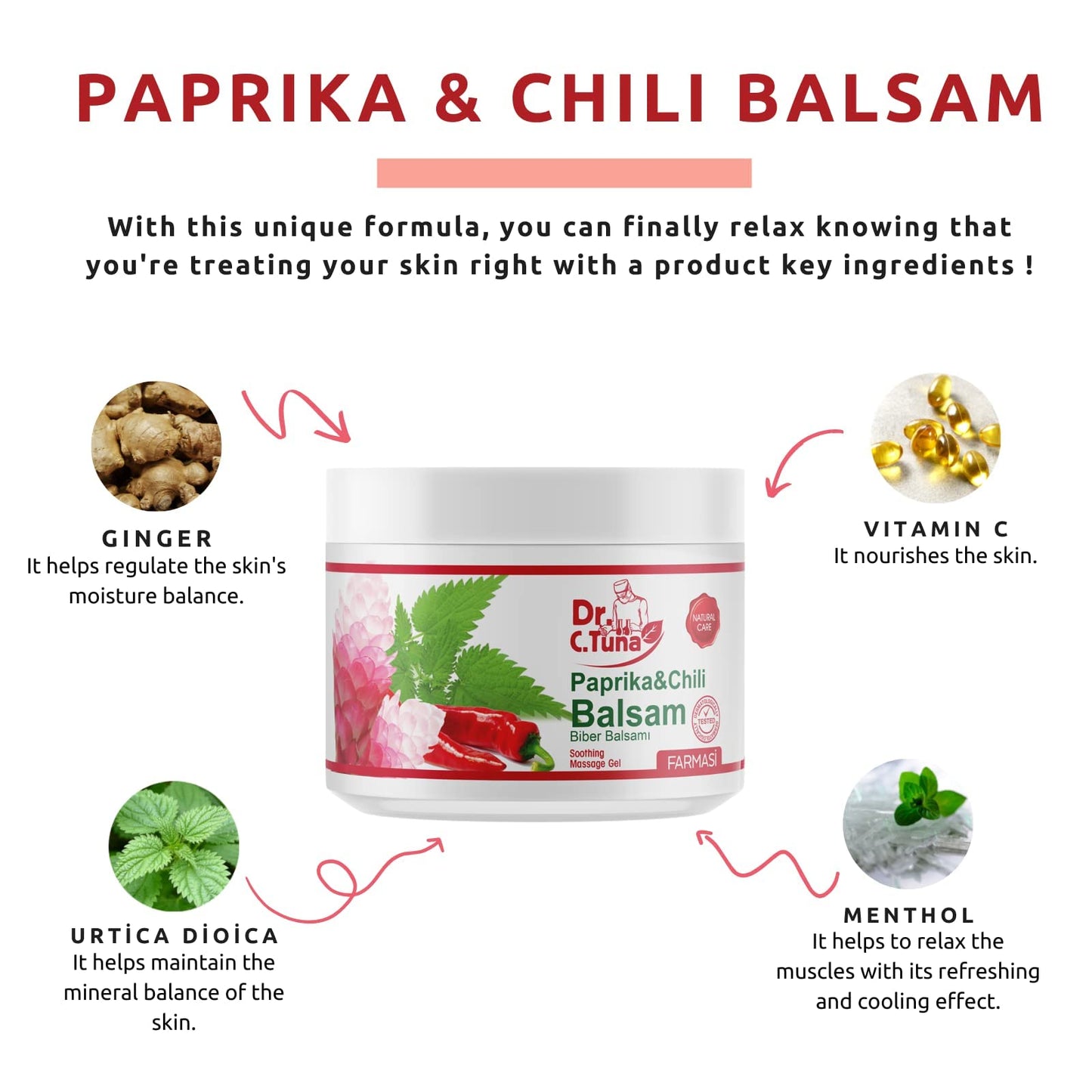 FARMASi Paprika & Chili Balsam – Soothing Massage Gel, 16.9 fl oz
