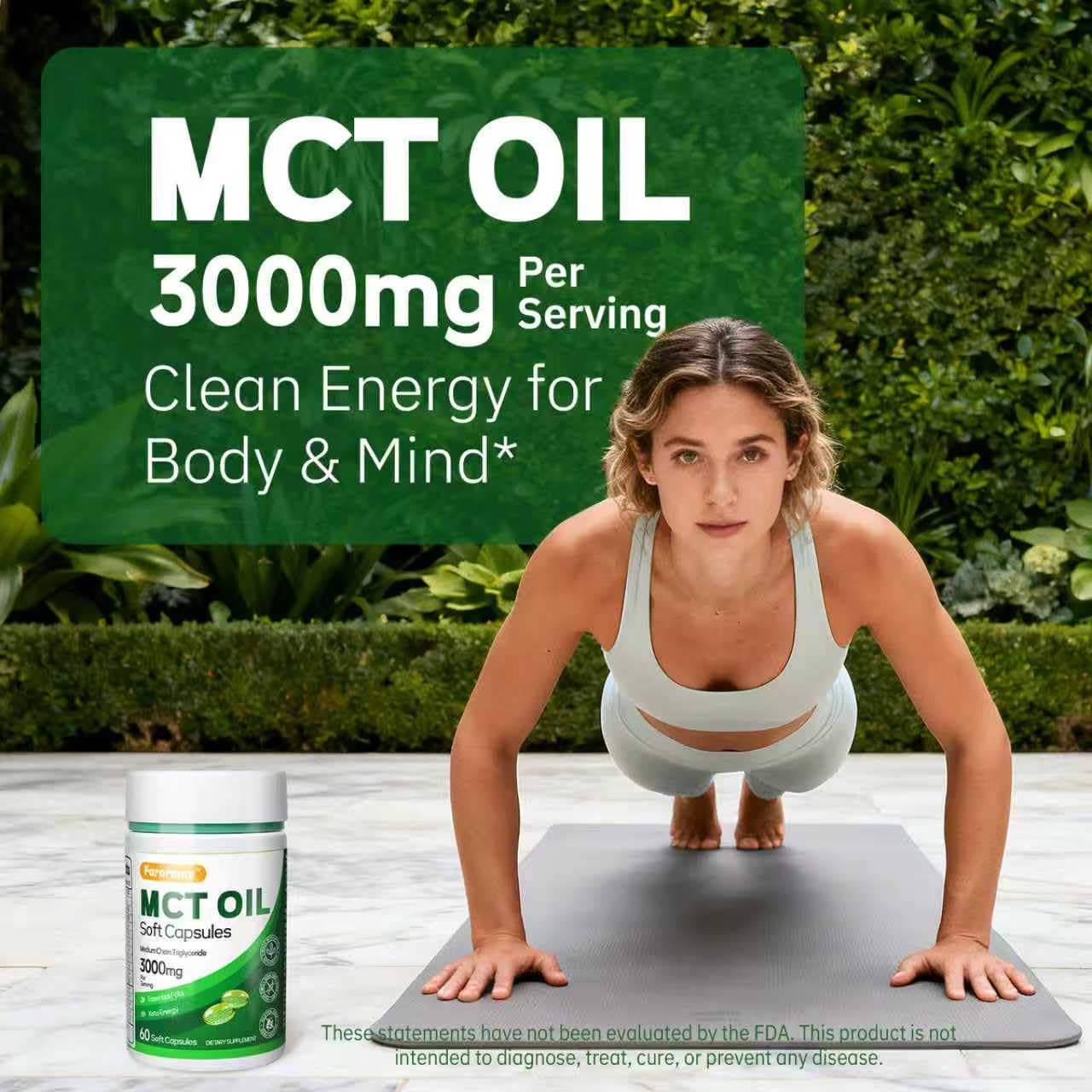 Faroromy MCT Oil Capsules 3000mg – 60 Softgels | Keto Friendly Supplement with CLA, L-Theanine, B12, Ginger Oil & Black Pepper – Non-GMO, Gluten-Free Coconut Source for Daily Wellness