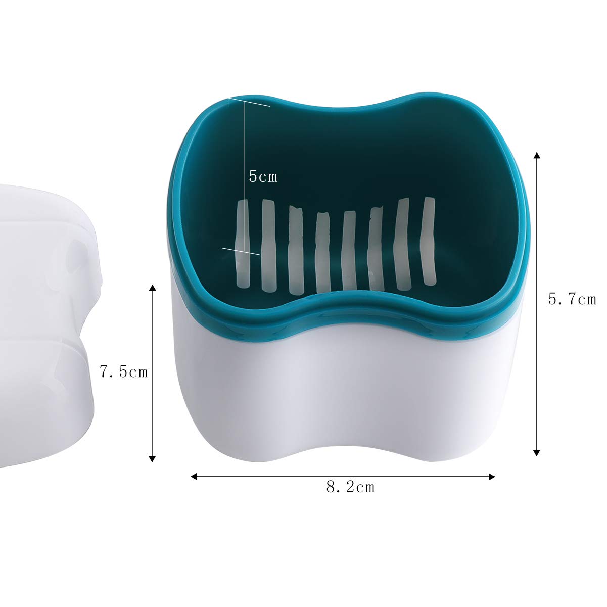 Faruijie Denture Bath Case with Basket - Portable Denture Cleaning Box & Retainer Case