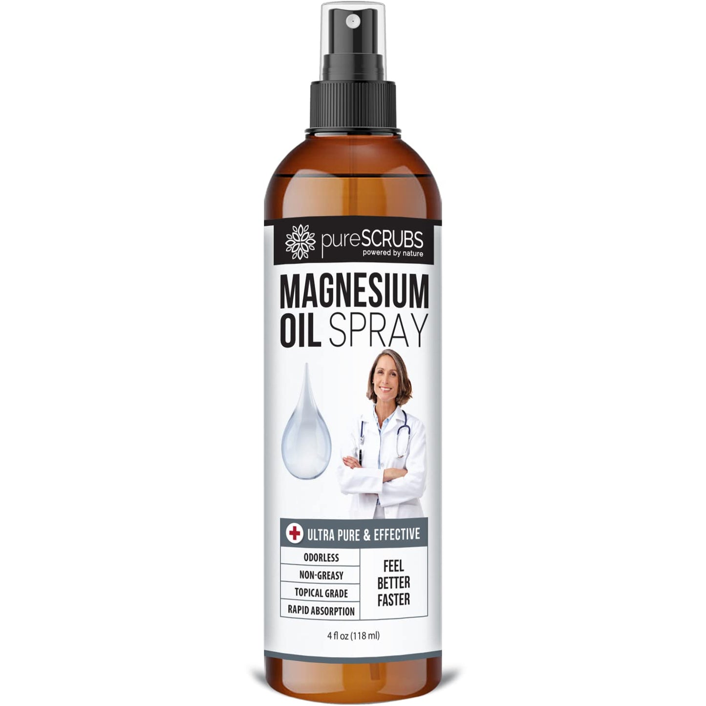 Fast Acting Magnesium Oil Spray – Ultra Absorption, Zechstein Brine (4 oz)