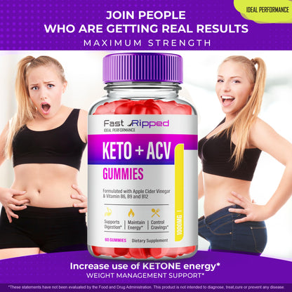 Fast Ripped Keto ACV Gummies 1000MG – Maximum Strength Keto + ACV Gummies