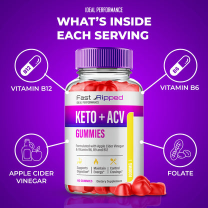 Fast Ripped Keto ACV Gummies 1000MG – Maximum Strength Keto + ACV Gummies