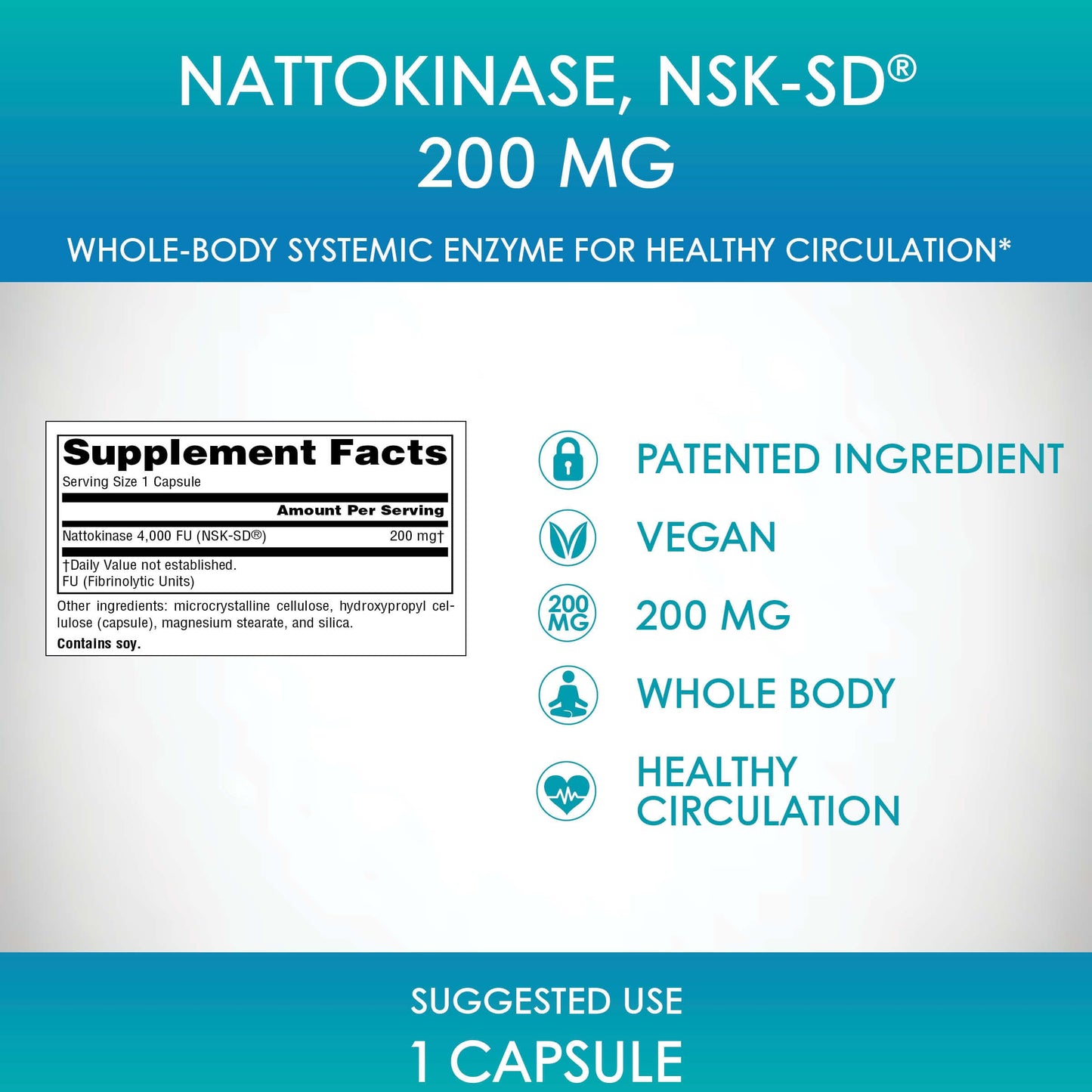 Source Naturals NSK-SD Nattokinase, 200 mg, 30 Vegetarian Capsules – Supports Healthy Circulation
