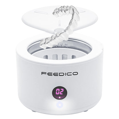 Feedico 200ML Ultrasonic Cleaner for Dentures, Retainers, Aligners | Deep Cleaning & Safe Protection