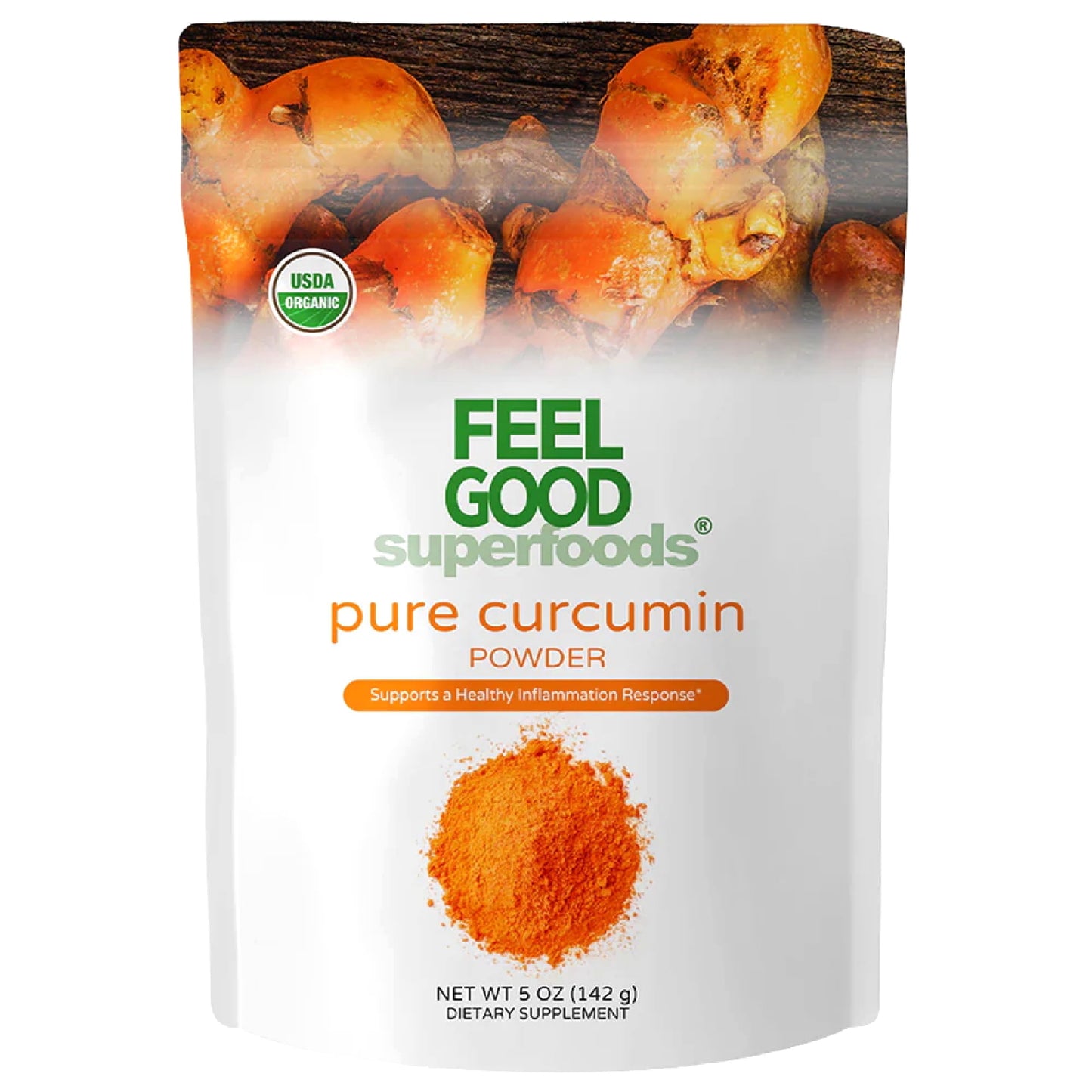 FEEL GOOD Superfoods Pure Curcumin Powder – Organic, Non-GMO, Vegan Turmeric Extract, 5 oz