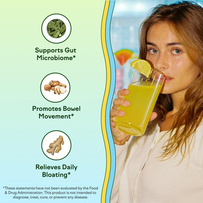 Feel Goods Gut Guardian: Organic Fiber, Probiotic & Prebiotic Powder – Lemon Ginger, Sugar Free, 30 Servings