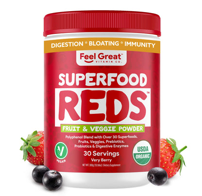Feel Great Organic Superfood Reds Powder – Beet Root & Digestive Support