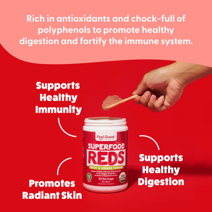 Feel Great Organic Superfood Reds Powder – Beet Root & Digestive Support