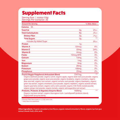 Feel Great Organic Superfood Reds Powder – Beet Root & Digestive Support