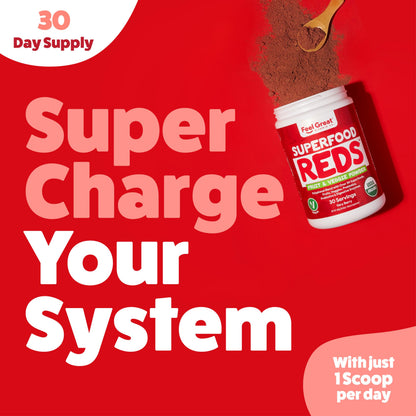 Feel Great Organic Superfood Reds Powder – Beet Root & Digestive Support