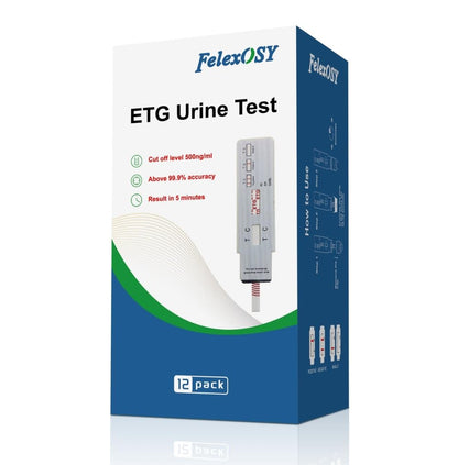 FelexOSY ETG Alcohol Urine Test Strips – Home Kit (12 Pack) 500 ng/mL Cutoff