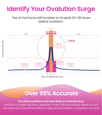 Femometer Ovulation Test Strips - 50 LH Strips, 99% Accurate & Easy to Use