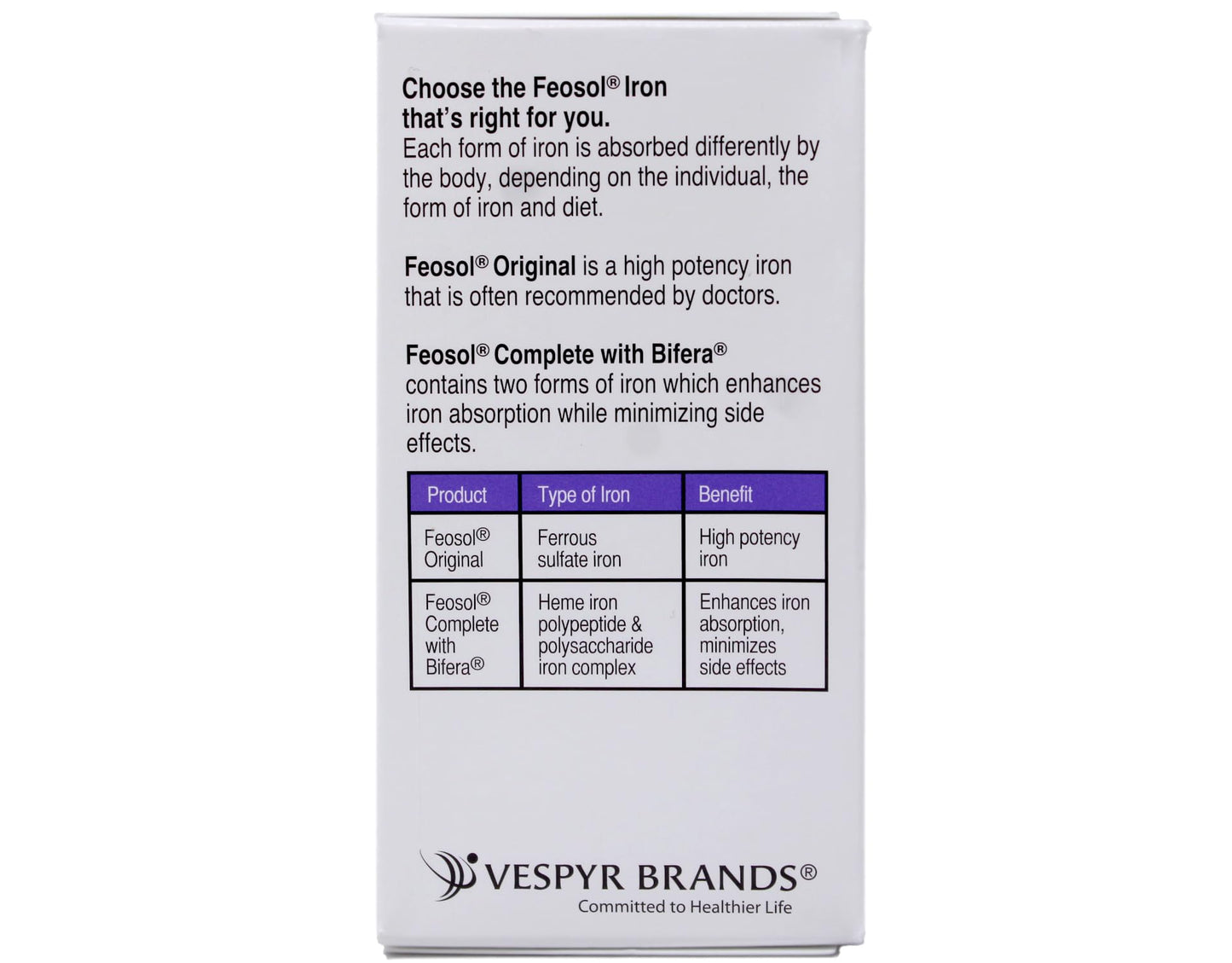 Feosol Complete Iron Supplement – Bifera HIP & PIC, 30 Caplets, Pack of 3