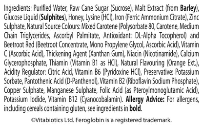Feroglobin Gentle Iron & Nutrient Liquid | Reduce Tiredness and Fatigue | Natural Iron Source