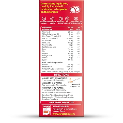 Feroglobin Gentle Iron & Nutrient Liquid | Reduce Tiredness and Fatigue | Natural Iron Source