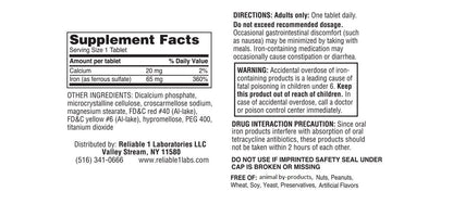 Ferrous Sulfate 325mg Iron Supplement | Reliable 1 — 100 Tablets
