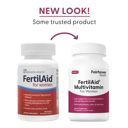Fairhaven Health FertilAid for Women | Prenatal Vitamin for Fertility Support with Vitex & Folate | 180 Capsules