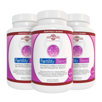 Fertility Blend Daily Wellness for Women — 3 Pack Fertility Supplements for Conception & Cycle Support