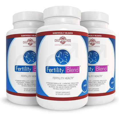 Fertility Blend Daily Wellness for Men — Natural Male Fertility Supplements, 60 Capsules (3 Pack)
