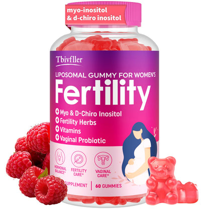 Fertility Supplements for Women – Prenatal Vitamins with Myo-Inositol & D-Chiro Inositol, 60 Raspberry Gummies