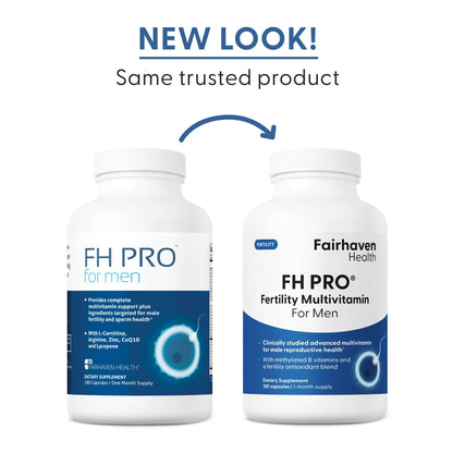Fairhaven Health FH Pro for Men – Clinically Studied Prenatal Fertility Support for Him | 180 Capsules